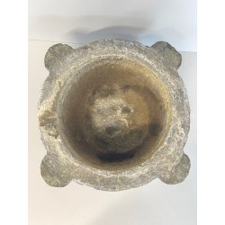 ANTICO MORTAIO SASSO SERIZZO PIETRA PESTO GRANITO EPOCA 1700 GENOVESE ø 26 CM