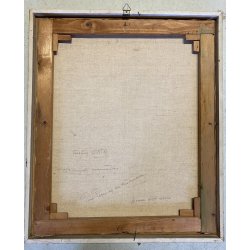 ANTICO QUADRO DIPINTO Pino Pessina Da Castanedo PAESAGGIO FIGURE VECCHIA ORTA