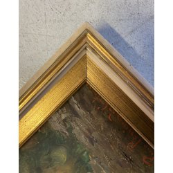 ANTICO QUADRO DIPINTO Pino Pessina Da Castanedo PAESAGGIO FIGURE VECCHIA ORTA