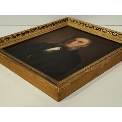 ANTICO QUADRO DIPINTO olio EPOCA 1860 G.B. Garberini RITRATTO MASCHILE NOBILUOMO