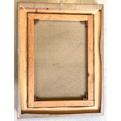 DIPINTO OLIO Gigi Comolli "Bagnante" RITRATTO NUDO FIGURA FEMMINILE LAGO FIUME