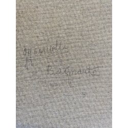 DIPINTO OLIO Gigi Comolli "Bagnante" RITRATTO NUDO FIGURA FEMMINILE LAGO FIUME