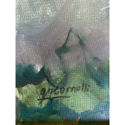 DIPINTO OLIO Gigi Comolli "Bagnante" RITRATTO NUDO FIGURA FEMMINILE LAGO FIUME