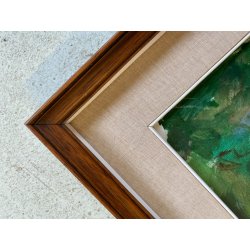 DIPINTO OLIO Gigi Comolli "Bagnante" RITRATTO NUDO FIGURA FEMMINILE LAGO FIUME