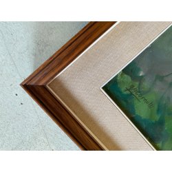 DIPINTO OLIO Gigi Comolli "Bagnante" RITRATTO NUDO FIGURA FEMMINILE LAGO FIUME