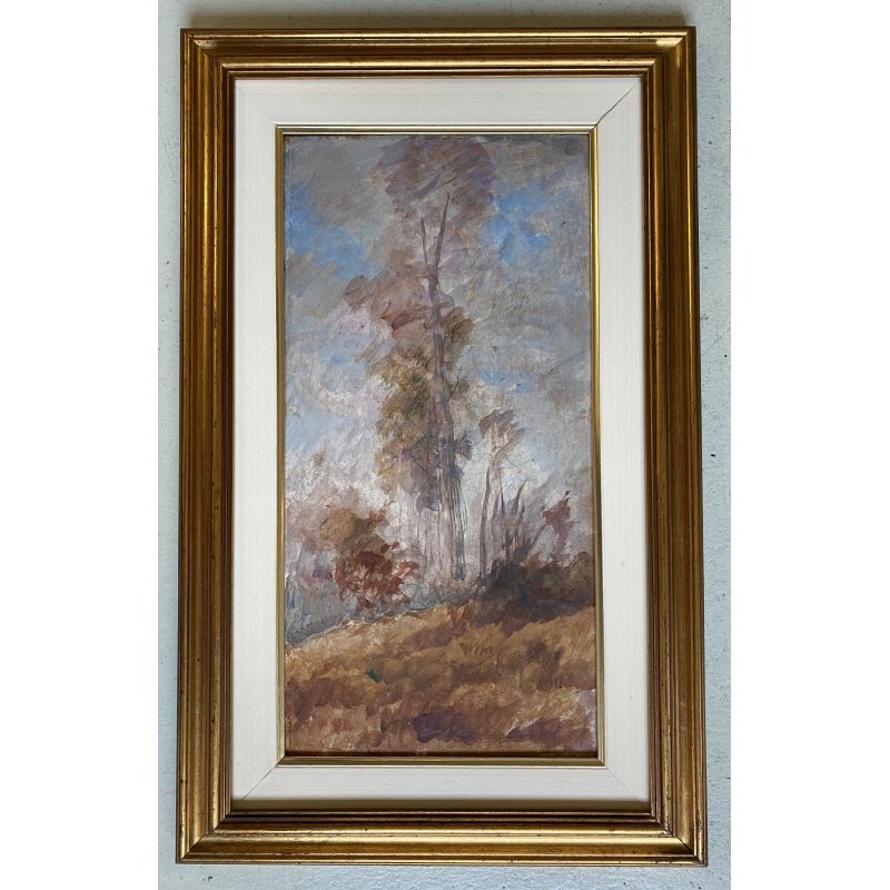 QUADRO DIPINTO Gigi Comolli  PAESAGGIO AUTUNNO COLLINE LAGO MAGGIORE '900