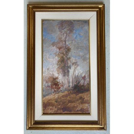 QUADRO DIPINTO Gigi Comolli  PAESAGGIO AUTUNNO COLLINE LAGO MAGGIORE '900