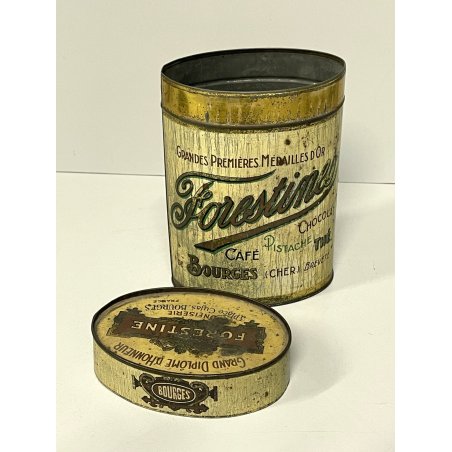VECCHIA SCATOLA LATTA PUBBLICITARIA forestine FRANCE boite en tole h 17,5 anni20