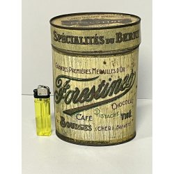 VECCHIA SCATOLA LATTA PUBBLICITARIA forestine FRANCE boite en tole h 17,5 anni20