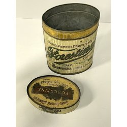 VECCHIA SCATOLA LATTA PUBBLICITARIA forestine FRANCE boite en tole h 17,5 anni20