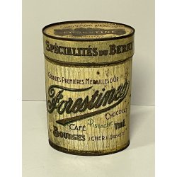 VECCHIA SCATOLA LATTA PUBBLICITARIA forestine FRANCE boite en tole h 17,5 anni20