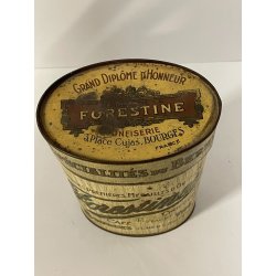 VECCHIA SCATOLA LATTA PUBBLICITARIA forestine FRANCE boite en tole h 17,5 anni20
