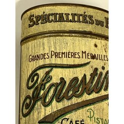 VECCHIA SCATOLA LATTA PUBBLICITARIA forestine FRANCE boite en tole h 17,5 anni20