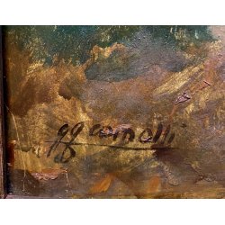 QUADRO DIPINTO OLIO Gigi Comolli PAESAGGIO AUTUNNO COLLINE LAGO MAGGIORE '900