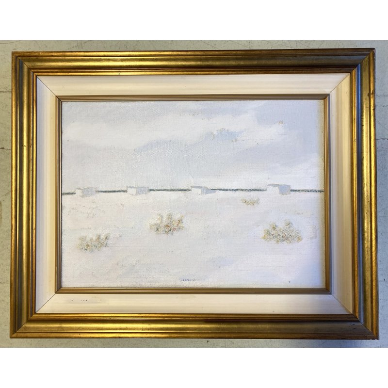 QUADRO DIPINTO OLIO Ivo Capozzi SICILIA PAESAGGIO BALNEARE SPIAGGIA MINIMALISMO