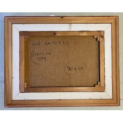 QUADRO DIPINTO OLIO Ivo Capozzi SICILIA PAESAGGIO BALNEARE SPIAGGIA MINIMALISMO