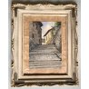 QUADRO DIPINTO ACQUERELLO Guido Fiorini SCORCIO BORGO SCALINATA Mergozzo 1945