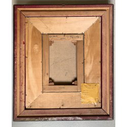 DIPINTO OLIO TELA TRECCANI ERNESTO "Viso" TECNICA MISTA RITRATTO 25x35cm '900