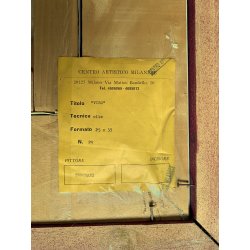 DIPINTO OLIO TELA TRECCANI ERNESTO "Viso" TECNICA MISTA RITRATTO 25x35cm '900