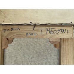 DIPINTO OLIO TELA TRECCANI ERNESTO "Viso" TECNICA MISTA RITRATTO 25x35cm '900