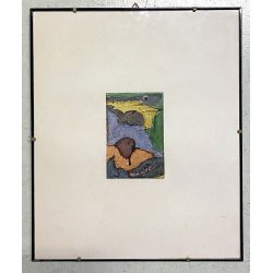 DISEGNO ASTRATTO CHINA ACQUERELLO su CARTONCINO Renzo Izzi  11 x 16 cm 1984