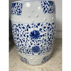 ANTICA COPPIA SGABELLO DA GIARDINO CINESE FAMILLE ROSE SEDIA FIORI 47 CM DIPINTO