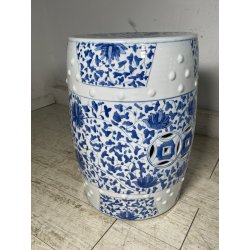 ANTICA COPPIA SGABELLO DA GIARDINO CINESE FAMILLE ROSE SEDIA FIORI 47 CM DIPINTO