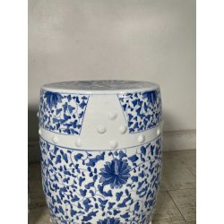 ANTICA COPPIA SGABELLO DA GIARDINO CINESE FAMILLE ROSE SEDIA FIORI 47 CM DIPINTO