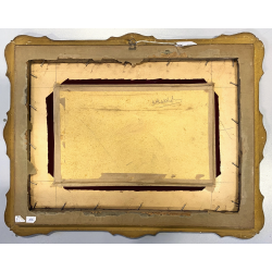 ANTICO QUADRO DIPINTO OLIO A. Pratella PAESAGGIO MARINA NAPOLI LAVANDAIE PORTO