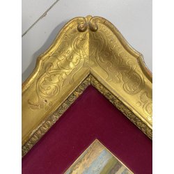 ANTICO QUADRO DIPINTO OLIO A. Pratella PAESAGGIO MARINA NAPOLI LAVANDAIE PORTO