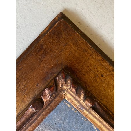 ANTICO DIPINTO OLIO TAVOLA PAESAGGIO MONTANO ALPI MONTE ROSA TRAMONTO ...