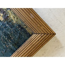 ANTICO QUADRO DIPINTO OLIO PAESAGGIO LACUSTRE MARINA FIGURE NUDE