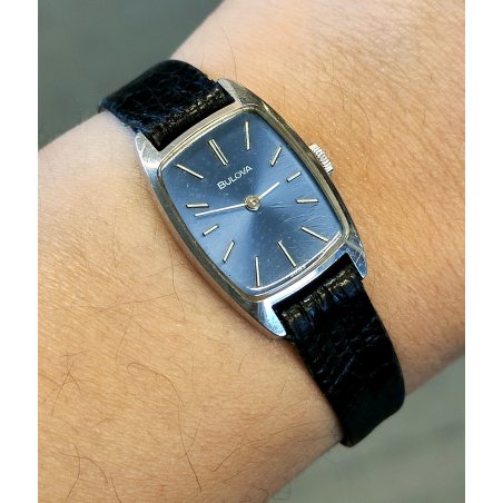 OROLOGIO POLSO LADY Bulova N3 anni 60 meccanico BLU DIAL Old Wrist Watch VINTAGE