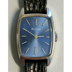 OROLOGIO POLSO LADY Bulova N3 anni 60 meccanico BLU DIAL Old Wrist Watch VINTAGE