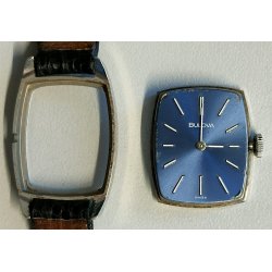 OROLOGIO POLSO LADY Bulova N3 anni 60 meccanico BLU DIAL Old Wrist Watch VINTAGE