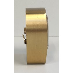 Swiza 8 days OROLOGIO TAVOLO DORATO con SUONERIA anni 70 Old Alarm Desk Clock