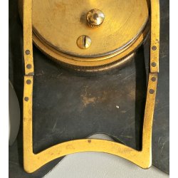 Atlanta OROLOGIO TAVOLO Art Déco OTTONE SMALTATO epoca 900 GUILLOCHE Desk Clock