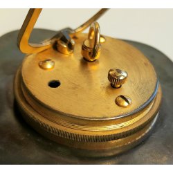 Atlanta OROLOGIO TAVOLO Art Déco OTTONE SMALTATO epoca 900 GUILLOCHE Desk Clock