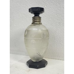 BOTTIGLIA VETRO NERO ARGENTO 800 CRISTALLO MOLATO CRYSTAL ART DECO' BOTTLE GLASS