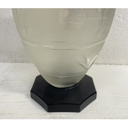 BOTTIGLIA VETRO NERO ARGENTO 800 CRISTALLO MOLATO CRYSTAL ART DECO' BOTTLE GLASS