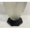 BOTTIGLIA VETRO NERO ARGENTO 800 CRISTALLO MOLATO CRYSTAL ART DECO' BOTTLE GLASS