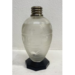 BOTTIGLIA VETRO NERO ARGENTO 800 CRISTALLO MOLATO CRYSTAL ART DECO' BOTTLE GLASS