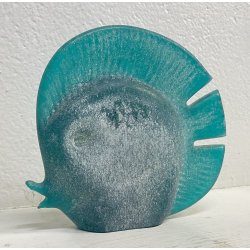 SCULTURA VETRO SCAVO Carlo Nason PESCE TROPICALE MURANO ANNI 80 GLASS FISH