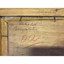 ANTICO PICCOLO DIPINTO OLIO  E.B. "Veduta di Patti" "Paese controluce" SICILIA