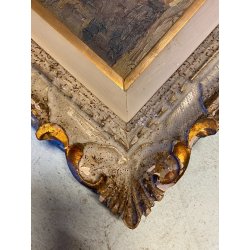 ANTICO PICCOLO DIPINTO OLIO  E.B. "Veduta di Patti" "Paese controluce" SICILIA