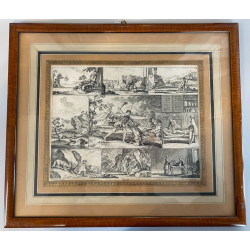 ANTICA STAMPA ACQUAFORTE INCISIONE G. Chodoroiecki del. J.F. Schleuen Sc. Berol.