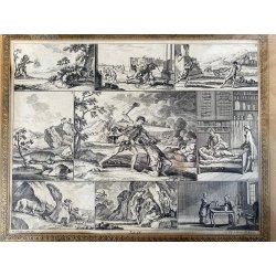 ANTICA STAMPA ACQUAFORTE INCISIONE G. Chodoroiecki del. J.F. Schleuen Sc. Berol.