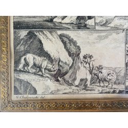 ANTICA STAMPA ACQUAFORTE INCISIONE G. Chodoroiecki del. J.F. Schleuen Sc. Berol.