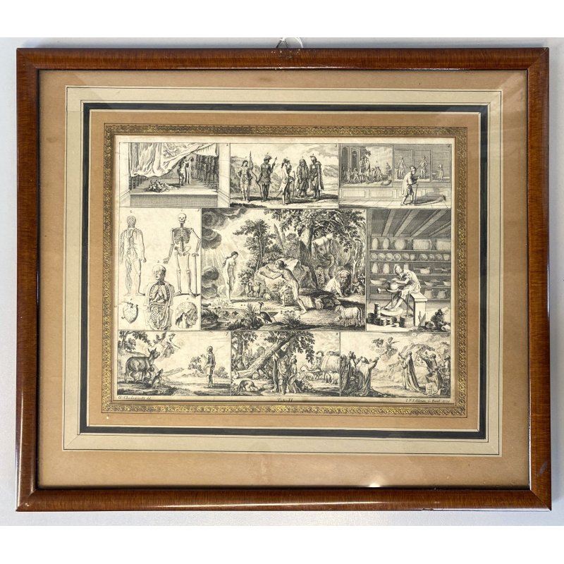 ANTICA STAMPA INCISIONE ACQUAFORTE G. Chodoroiecki del. J.F. Schleuen Sc. Berol.