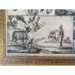 ANTICA STAMPA INCISIONE ACQUAFORTE G. Chodoroiecki del. J.F. Schleuen Sc. Berol.